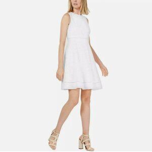 New‎ Calvin Klein 10 White Eyelet Fit & Flare Daytime Party A-Line Dress $129